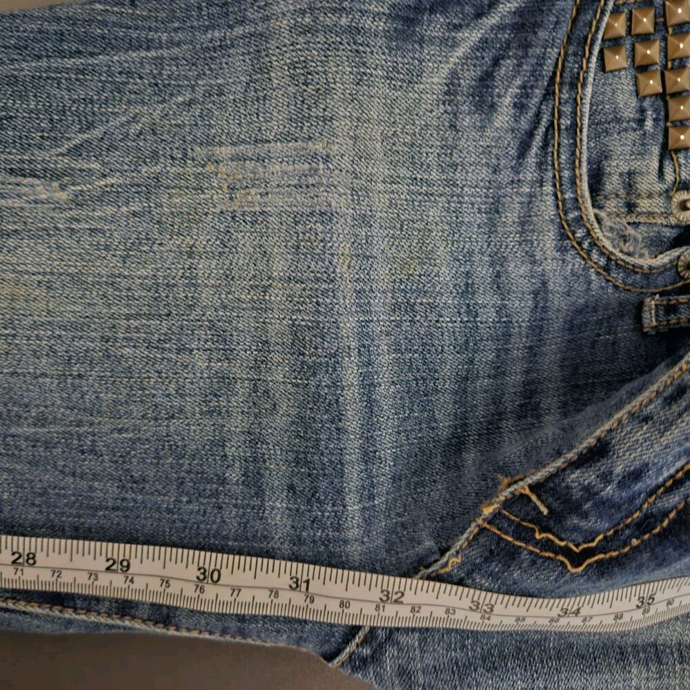 AÉROPOSTALE Women’s Bayla Skinny Studded Blue Denim Jeans Size 00 Regular - Picture 8 of 8